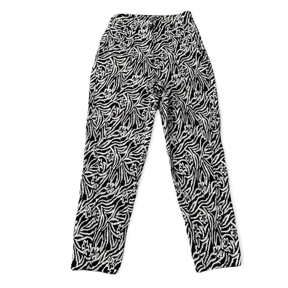 Rebecca Taylor zebra print black and white pants trousers